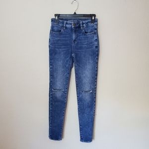 American Eagle Distressed Hi-Rise Super Stretch Jeggings